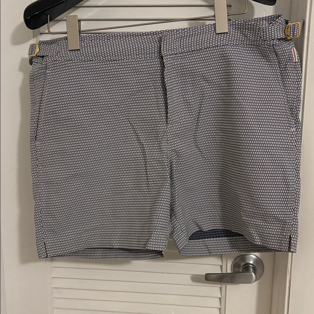Men's Flat Front Shorts - Black and White